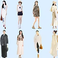Multiple People in Different Stylish Outfits With Accessories and Fashionable Apparel
