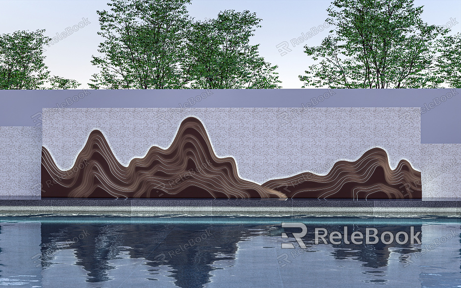 Modern landscape wall Landscape wall Enclosure background wall Photo wall Grid landscape wall model