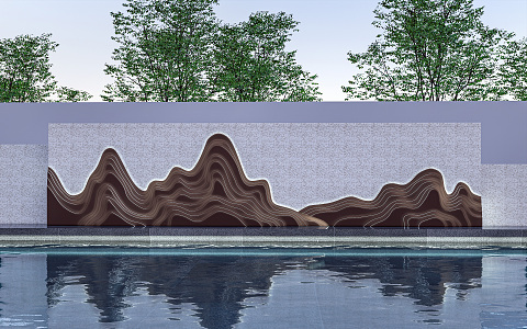 Modern landscape wall Landscape wall Enclosure background wall Photo wall Grid landscape wall 3d model