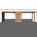 Modern Entrance Gate Design With Stone Walls Glass Door And Columns