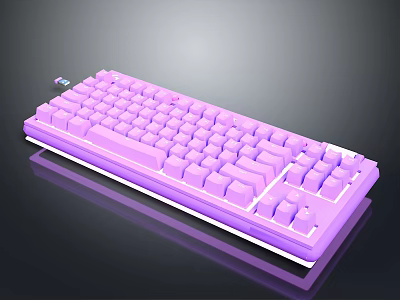 Purple Mechanical Keyboard With Backlit RGB Lighting And Sleek Modern Design 3d model