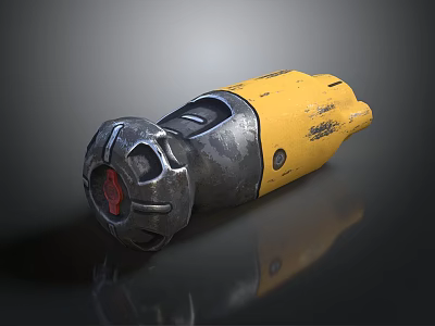 Yellow And Silver Handheld Electric Angle Grinder With Metal Body For Home Use 3d model