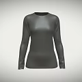 Dark Gray Long Sleeve Plain Top for Kids Comfortable Basic Wear