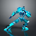 Futuristic Blue Robot Game And Movie Character With Mechanical Design And Dynamic Pose