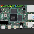Computer Motherboard With Green Circuit Processor Chip USB Ports Ethernet Interface And Colorful Pins 3d model