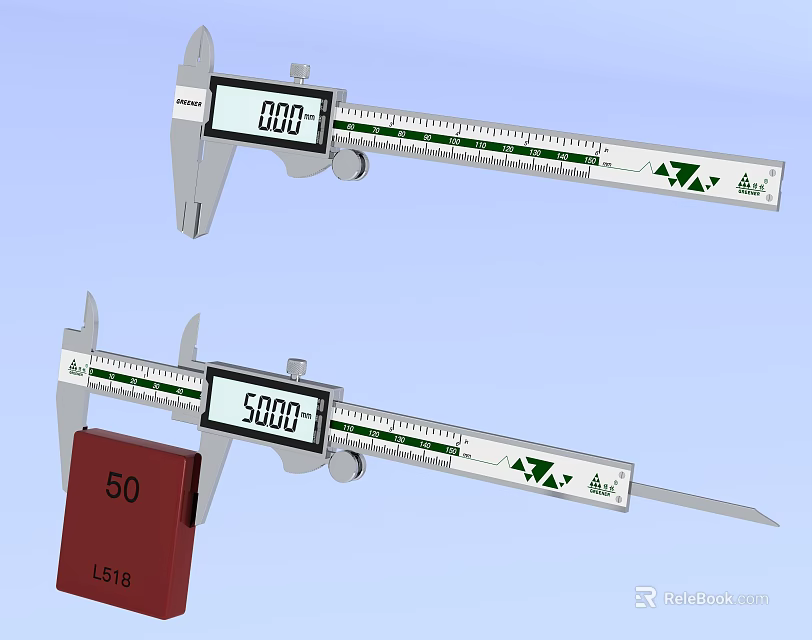 Industrial Digital Vernier Calipers Precision Measuring Equipment With Clear Scale 3d model 
