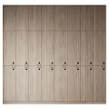 Modern Wooden Sideboard with Sleek Cabinet Doors and Simple Black Dot Handles