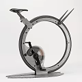 Modern Fitness Bike with Circular Metal Frame and Black Seat Design