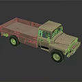 Beige Utility Truck With Open Cargo Bed And Classic Cab Design