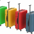 Vibrant Hard shell Luggage Set With Telescopic Handles Wheels And Assorted Colors Blue Red Yellow Green