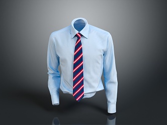 modern shirt tie white collar shirt 3d model