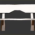 Wooden Bench Solid Wood Construction With Natural Grain Finish Rustic Outdoor Furniture Design