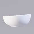 White Oval Shaped Ceramic Wash Basin with Smooth Surface and Modern Design for Bathroom