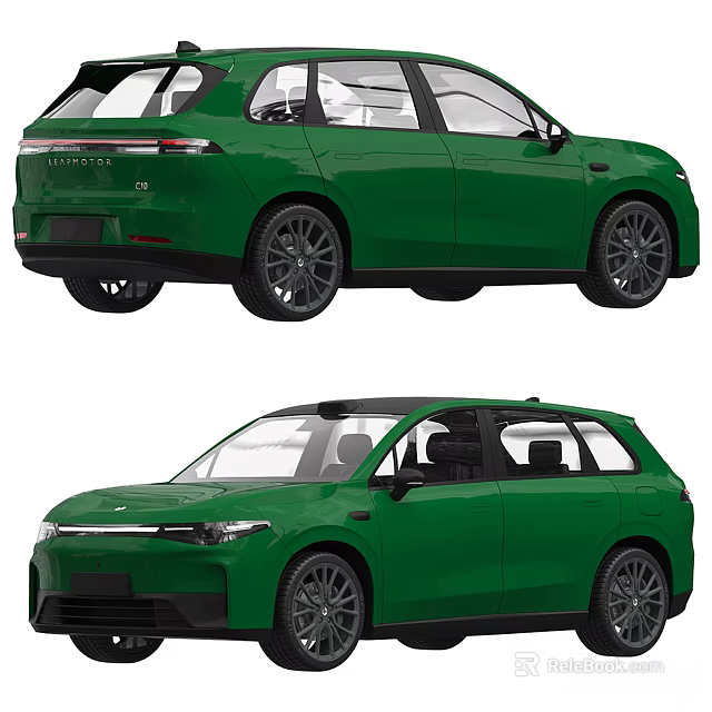 Green SUV Car Showcasing Sleek Exterior Design 3d model 