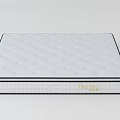 White Mattress With Diamond Stitching Pattern Black Border And Gold Logo Design 3d model