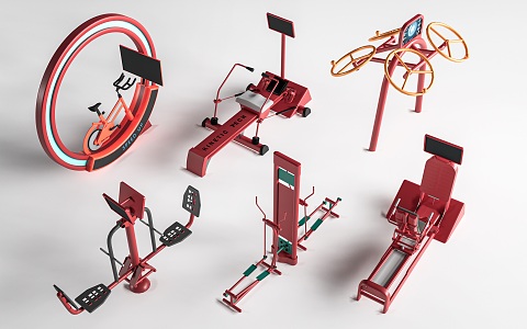 Modern Smart Fitness Equipment Solar Fitness Equipment Park Interactive Facilities Smart Fitness Facilities 3d model