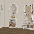 Two Stylish Decorative Mirrors With Unique Frame Design In Living Room