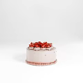 Delicious Four Strawberry Cakes With Cream Layers And Fresh Red Toppings On White Background