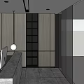 Modern Reception Area With Glass Walls Marble Backdrop And Front Desk Design