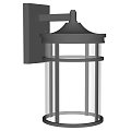 Modern Black Metal Wall Sconce with Clear Glass Shade and Cylindrical Design
