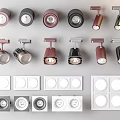 Modern Downlights And Spotlights With Various Designs And Colors For Ceiling Lighting 3d model