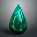 Green Teardrop Shaped Decorative Ornament Set with Glossy Glass Surface for Home Decoration