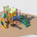 Kids Playground With Colorful Slides Climbing Frames And Safe Play Surface 3d model