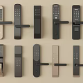Various Modern Smart Door Locks With Digital Keypad And Handle Styles 3d model