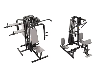 Multifunctional Home Gym Fitness Equipment With Adjustable Seats And Training Stations 3d model