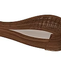 Elegant Curved Wooden Woven Landscape Seat With Smooth Surface Design