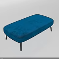 Blue Velvet Upholstered Single Seater Sofa with Modern Design and Black Slim Legs
