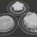 Waffles Cookies Breakfast Food 3d model