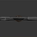 Fantasy Sword With Blue Blade Brown Wooden Hilt And Metal Guard Design