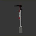 Railroad Crossing Signal Structure With Red Barrier And Warning Light Design