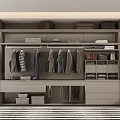 Modern Built in Wardrobe Interior Design With Hanging Clothes Drawers And Storage Boxes 3d model