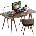 Wind Computer Table and Chair Combination Log Wind Computer Table and Chair Combination 3d model