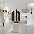Modern Clothing Store Interior With Mannequins Various Clothing Styles Display Racks And Plants