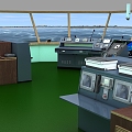 Ship cab cab equipment cockpit interior tanker cab chart table bridge 3d model