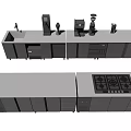 Modern Kitchen Interior Design With Cabinets Countertop Stove Top Sink And Drawers