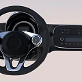 Modern Car Interior Design With Steering Wheel Dashboard And Control Buttons 3d model