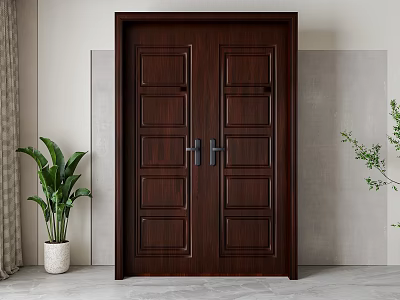 American double door 3d model