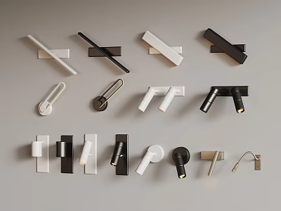 Modern Minimalist Wall Lamps With Diverse Designs Black White And Metallic Finishes 3d model