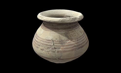 Painted Ceramic Ware Artwork Cultural Relics Tanks 3d model