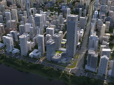Modern Aerial View Urban Planning 3d model