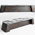 Rustic Modern Bar Counter Design With Marble Top And Distressed Metal Base 3d model