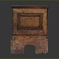 Traditional Antique Style Painted Wooden Cabinet With Decorative Panels And Colorful Carved Motifs
