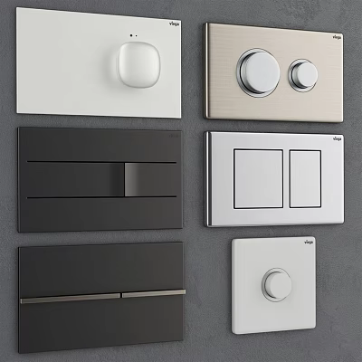 Modern Home Switch Panels With Knob Button Designs In White Black Beige For Wall Decor 3d model