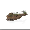 Modern Rock Garden Design With Natural Stones And Various Green Plants