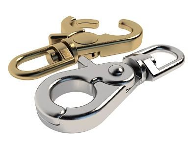 High Quality Metal Snap Hooks With Golden And Silver Finish For Daily Use 3d model