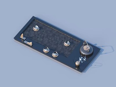 Black Household Organizer Panel With Metal Knobs Screws And Hooks For Home Use 3d model